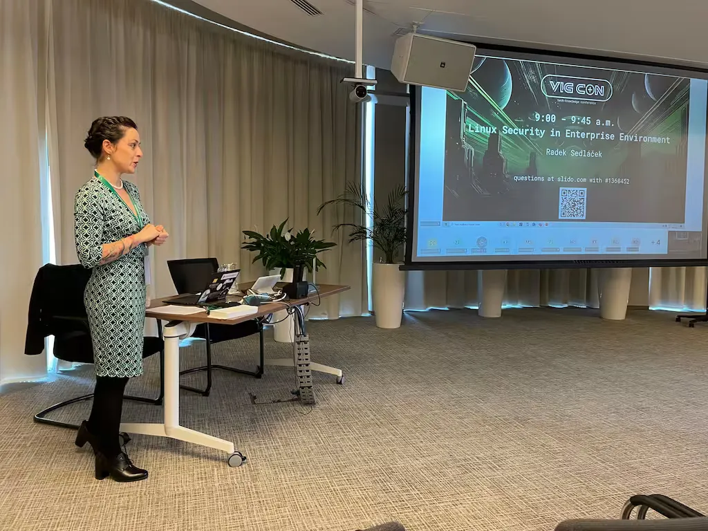 Moderator addressing the audience